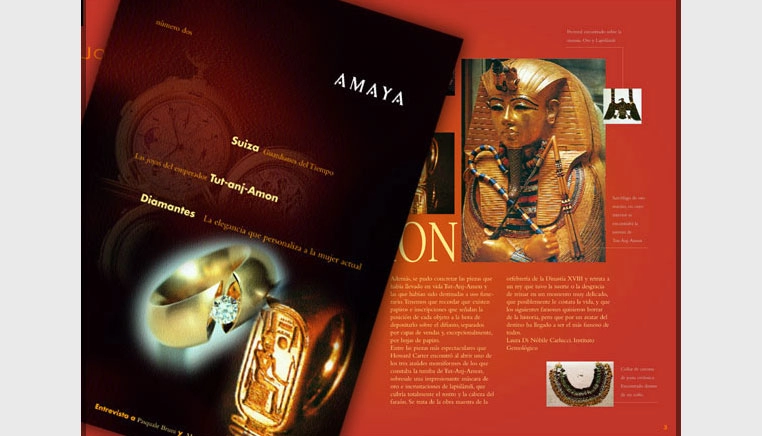 Diseño revista AMAYA para Amaya Joyeros. Diseño, redacción y maquetación