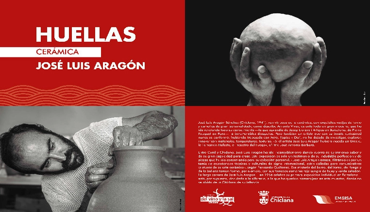 Diseño del material promocional de la exposición Huellas de José Luis Aragón.
