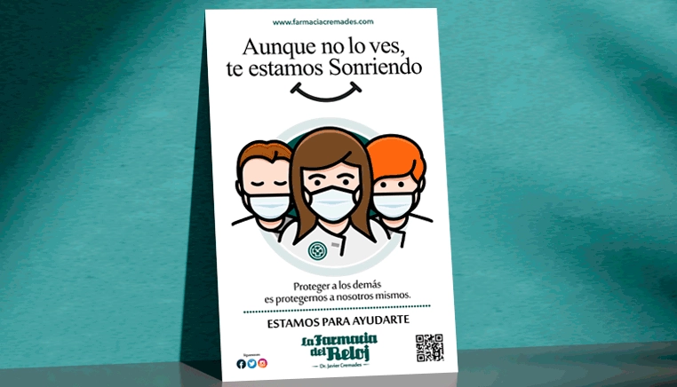 Diseño de soportes de agradecimiento para los clientes de “LA FARMACIA DEL RELOJ”.