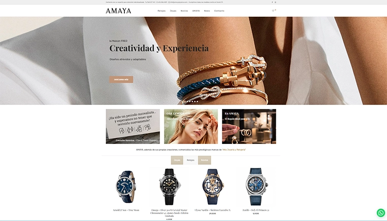 Nueva web para Amaya Joyeros, Alicante, 2020