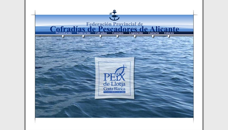 Creación web institucional para las Cofradías de Pescadores de Alicante. Web institucional.