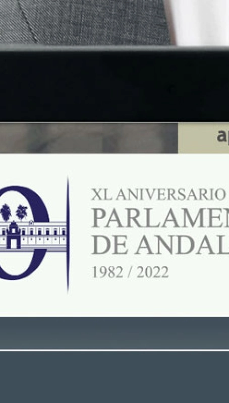 Diseño del logotipo de la conmemoración del 40º aniversario de la constitución del Parlamento de Andalucía por Grupo Camaleón Creativos.