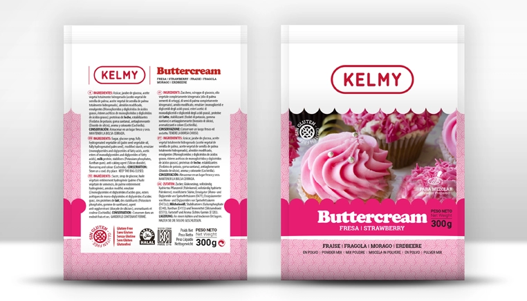 Diseño del envase para Buttercream Kelmy por Grupo Camaleón Creativos