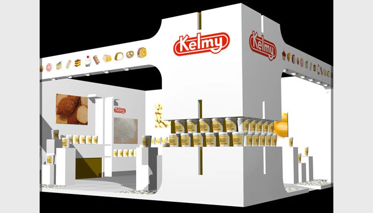 Diseño stand feria Intersicop para Kelmy. Diseño, producción y montaje.